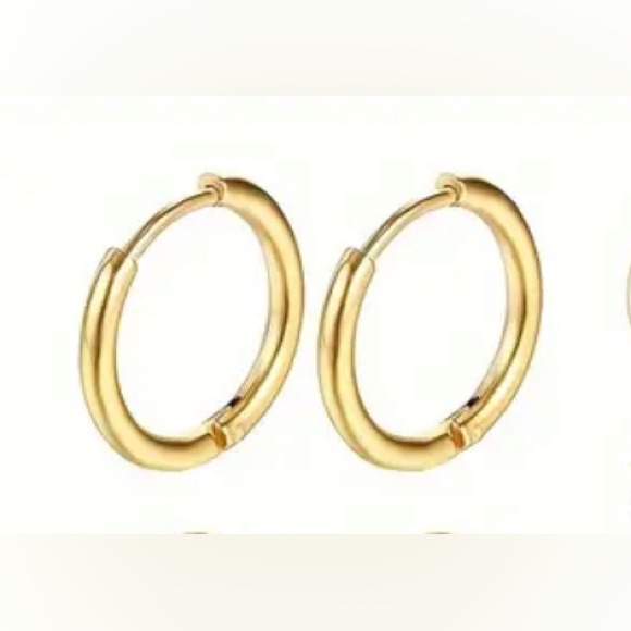 Bnib  Surgical Stainless Steel Small Hoop Earrings  Gold